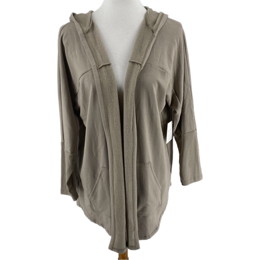 Beyond Yoga Timber Tan Love And Fleece Hooded Cardigan